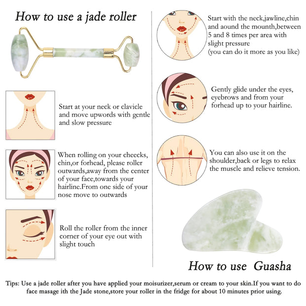 Get Youthful Skin with Our Authentic Jade Roller - Anti-Aging Skincare Tool!