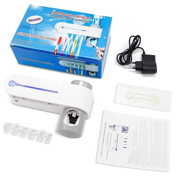 Toothbrush Sanitizer Family Case with UV Light and Toothpaste Dispenser